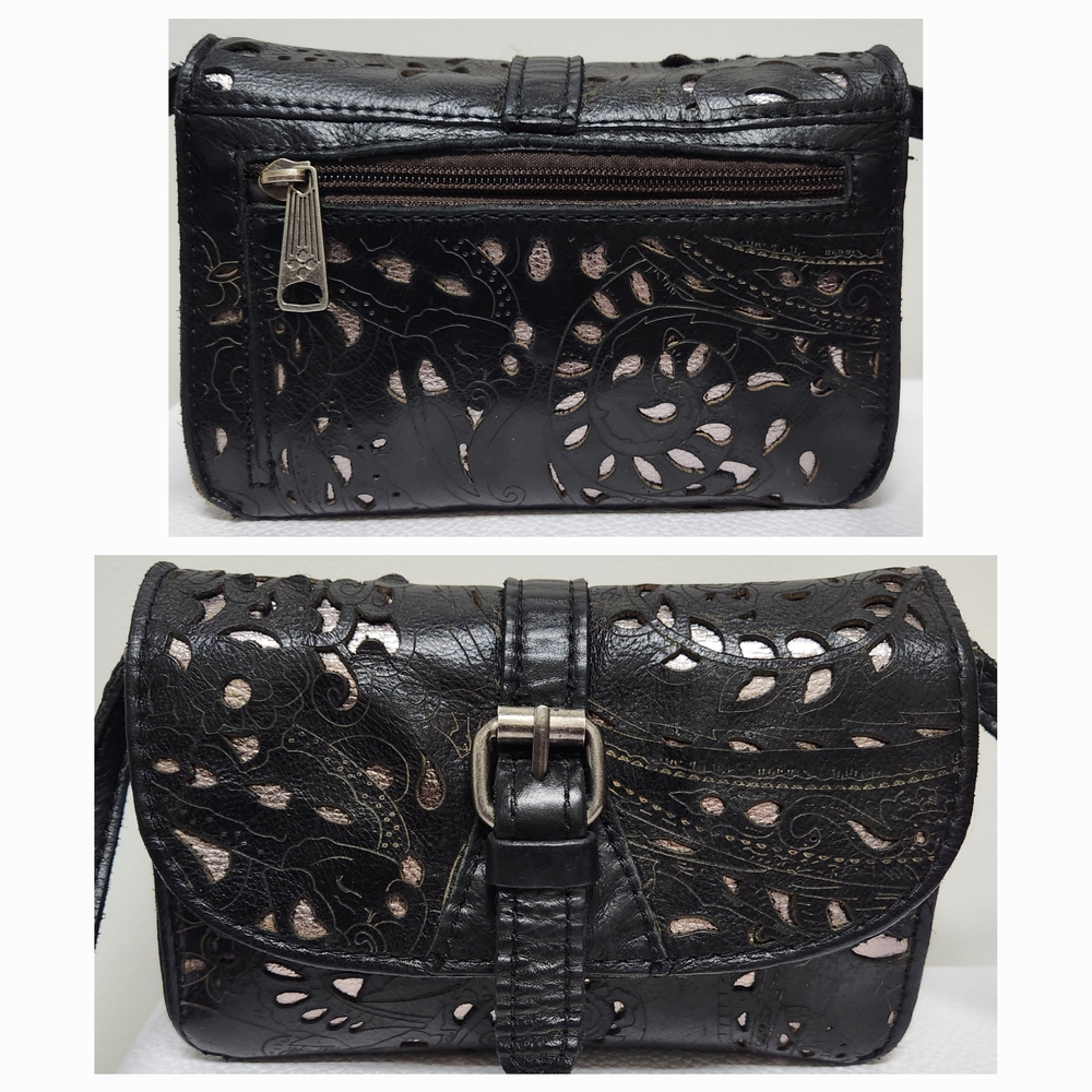 Patricia Nash Cut Out Italian Leather Crossbody Bag